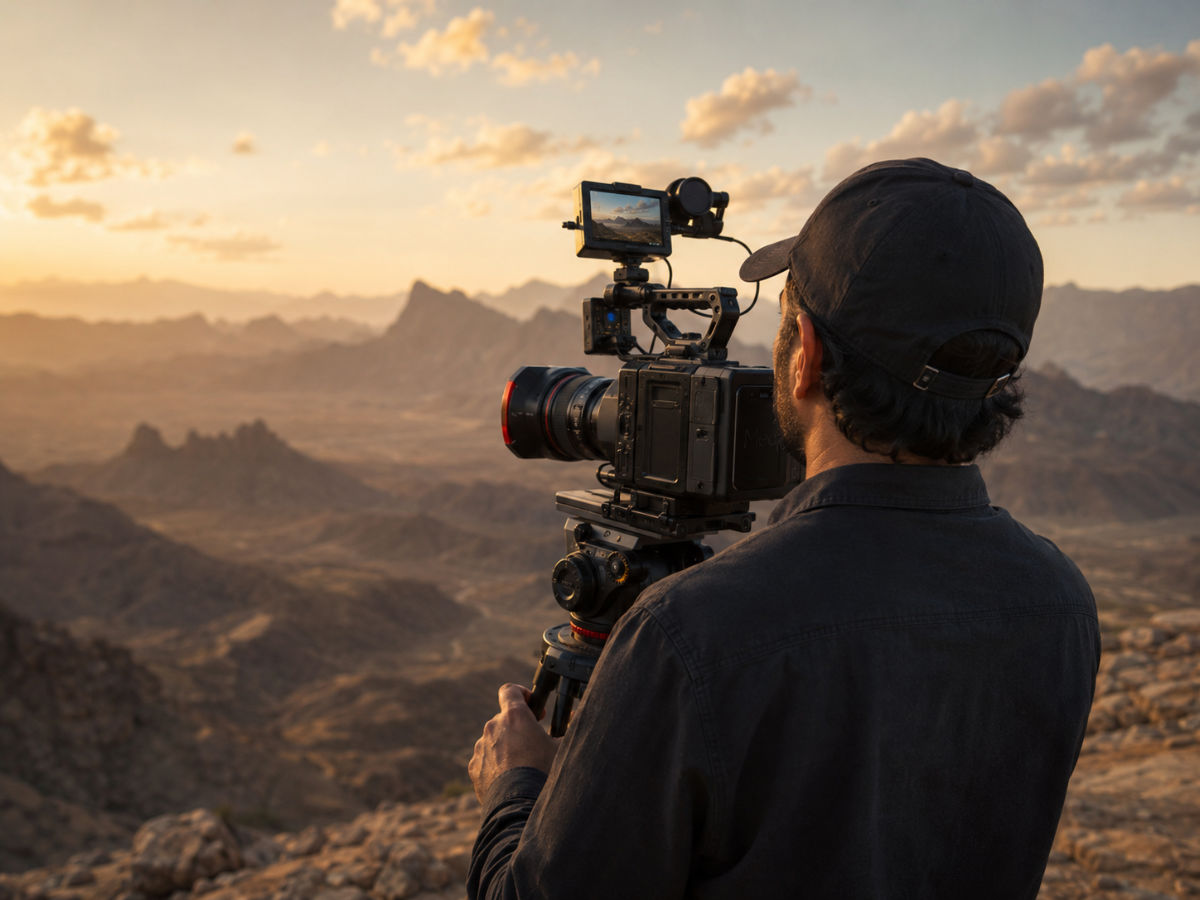 تصوير فيلم وثائقي في موقع خارجي